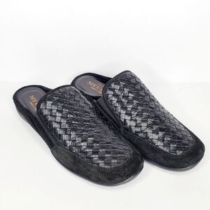 SESTO MEUCCI Giana Woven Comfort Black Leather Mule Size 6.5 Narrow
